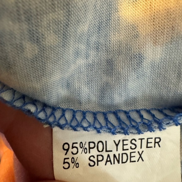 Floral Sleeveless Dress - Blue and Orange - Picture 7 of 7